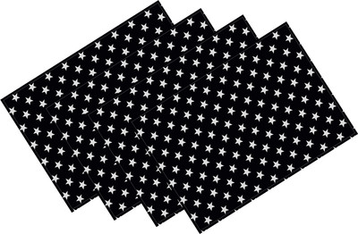 OASIS Rectangular Pack of 4 Table Placemat(Black, Cotton)