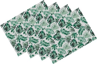 OASIS Rectangular Pack of 4 Table Placemat(Green, Cotton)