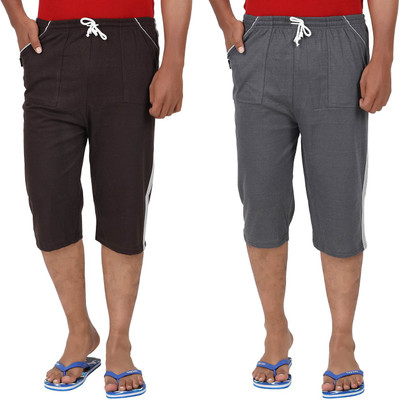 JUST TRY FASHION Solid Men Three Fourths