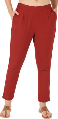 Jaipur Attire Regular Fit Women Maroon Trousers