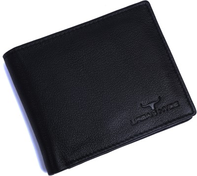 URBAN HYDE Men Formal Black Genuine Leather Wallet(5 Card Slots)