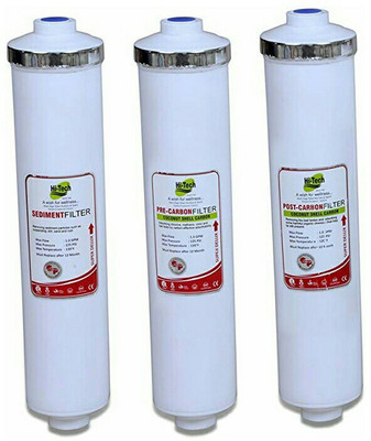 HI-TECH RO Inline Filter Sediment Solid Filter Cartridge(0.001, Pack of 3)
