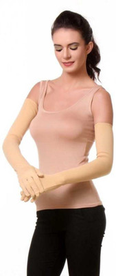 Mohan Retail Nylon Arm Sleeve For Women(Free, Beige)