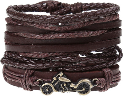 University Trendz Leather Bracelet Set(Pack of 4)