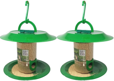 AMIJIVDAYA Small Food Feeder with Hut Window Bird Feeder Bird Feeder(Green)