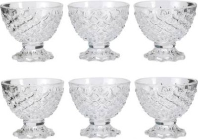 Glass World Glass Dessert Bowl Classy Dessert Bowl, Ice Cream Cup, Pudding or Salad Bowl, Clear, 165 ml, Set of 6(Pack of 6, Clear)