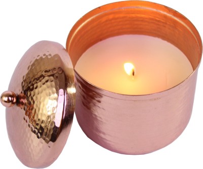 Hosley Fragranced Metal Jar Candles Candle(Brown, Pack of 1)