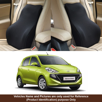 Oshotto Black Fabric Car Pillow Cushion for Hyundai(Rectangular, Pack of 1)