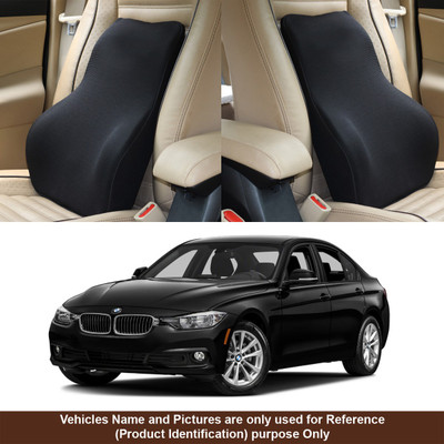 Oshotto Black Fabric Car Pillow Cushion for BMW(Rectangular, Pack of 1)