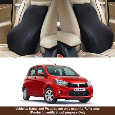 Oshotto Black Fabric Car Pillow Cushion for Maruti Suzuki(Rectangular, Pack of 1)