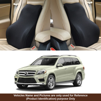 Oshotto Black Fabric Car Pillow Cushion for Mercedes Benz(Rectangular, Pack of 1)