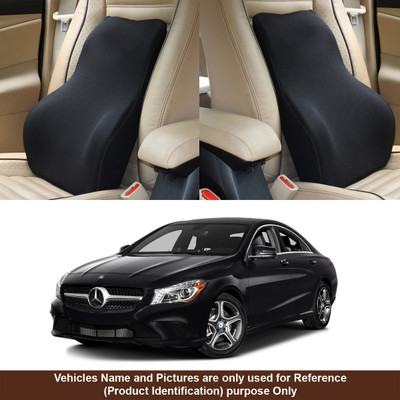 Oshotto Black Fabric Car Pillow Cushion for Mercedes Benz(Rectangular, Pack of 1)