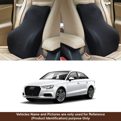 Oshotto Black Fabric Car Pillow Cushion for Audi(Rectangular, Pack of 1)