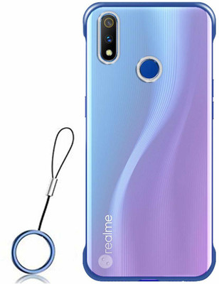MOBILOVE Back Cover for Realme 3 / Realme 3i | Frameless Design Matte Finish Ultra Thin Bumper Case with Ring Buckle(Blue, Hard Case, Pack of: 1)