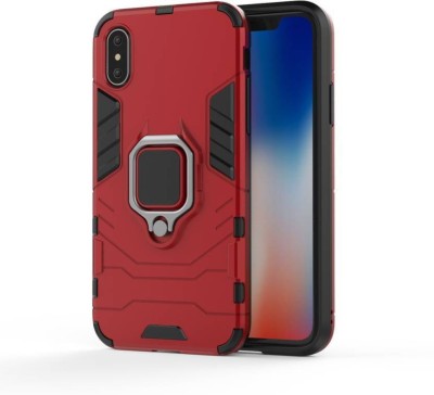 MOBIRUSH Back Cover for Apple iPhone XS Max(Red, Ring Case, Pack of: 1)