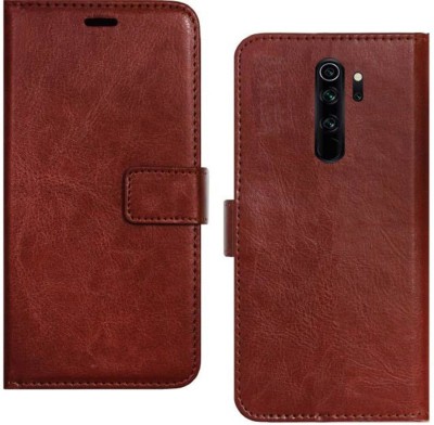 Spicesun Flip Cover for Redmi Note 8 Pro(Brown, Shock Proof, Pack of: 1)