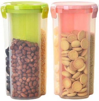 TOPHAVEN Plastic Grocery Container  - 600 ml(Pack of 2, Multicolor)