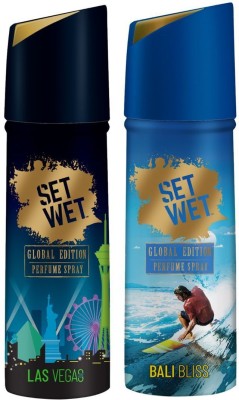 Set Wet Global Edition Bali Bliss With Las Vegas Live Perfume Spray Perfume Body Spray  -  For Men  (240 ml, Pack of 2)