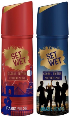 Set Wet Global Edition Paris Pulse and Brazil Beats Perfume Body Spray  -  For Men  (240 ml, Pack of 2)