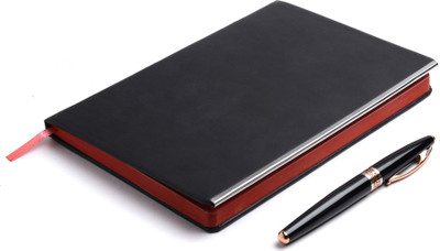 COI DIARY BLACK UNDATED NOTEBOOK- Unique Multipurpose A5 Travel Journal for Office going Men and Women with Pen. A5 Diary RULED 180 Pages(Black)