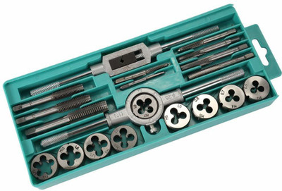 GSK Cut 20pcs Metric Tap and Die Set M3 to M12 Thread Thread Repair Plug Metric Wrench Die Holder Screwdriver with Storage case