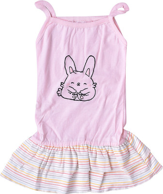 Mom's Home Indi Girls Midi/Knee Length Casual Dress(Pink, Sleeveless)
