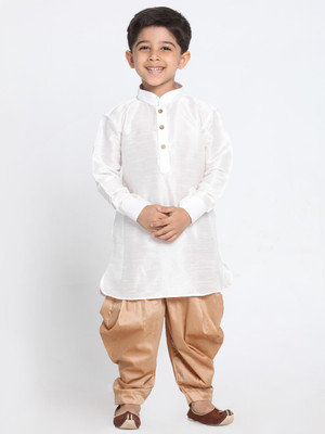 VASTRAMAY Boys Festive & Party Kurta and Dhoti Pant Set(White Pack of 1)