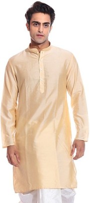 MAG Men Solid Straight Kurta(Gold)