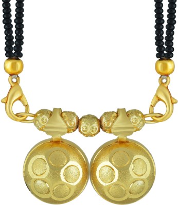memoir Gold Plated, Twin (Double) wati, Stylish Long Current Trend Traditional Mangalsutra Women Ethnic Brass Mangalsutra