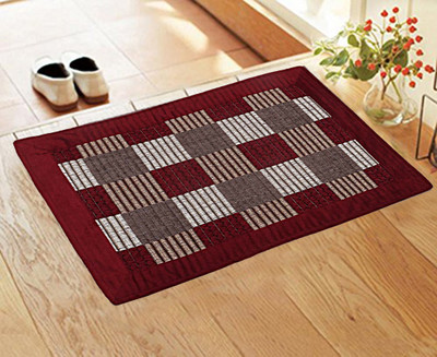 KUBER INDUSTRIES Polyester Door Mat(Maroon, Free)