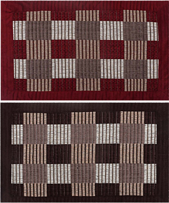 KUBER INDUSTRIES Polyester Door Mat(Multicolor, Free, Pack of 2)