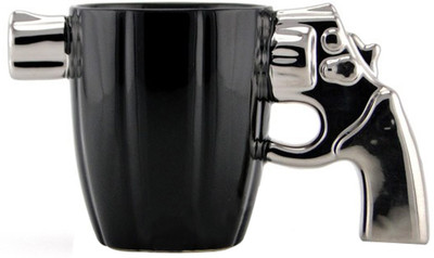 BONZEAL 3D Revolver Shaped Handle Ceramic Coffee Mug(300 ml)