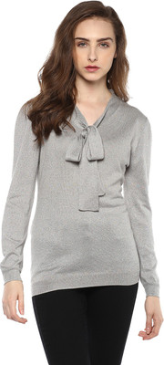 MODA ELEMENTI V-neck Solid Women Pullover