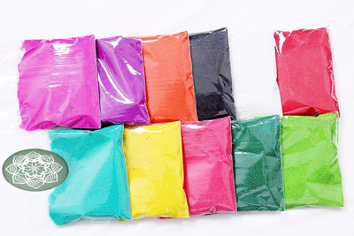 SUNINOW Pack of 10 Rangoli Powder(Multicolor)
