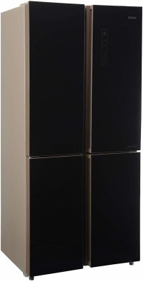 Haier 531 L Frost Free French Door Bottom Mount Inverter Technology Star Convertible Refrigerator(Black, HRB-550KG)