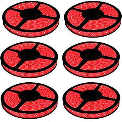 Online Generation 1000 LEDs 5 m Red Steady Strip Rice Lights(Pack of 6)