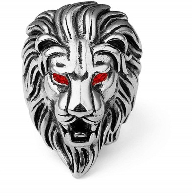 New Vastra Lok Silver Color Lion Head Stainless Steel Silver Plated Ring