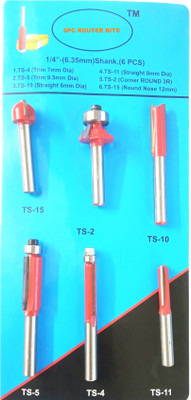 Inditrust new 6.35mm Trimmer & Router Bits Set 6pc