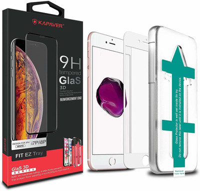 Kapaver Edge To Edge Tempered Glass for Apple iPhone 7 Plus, Apple iPhone 8 Plus (White)(Pack of 1)
