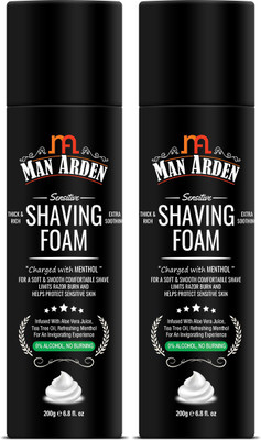 Man Arden Shaving Foam For Sensitive Skin - Charged with Menthol, Aloevera and Tea Tree(400 g)
