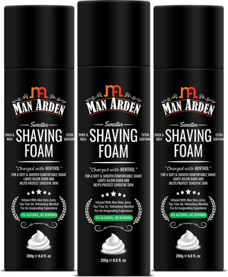 Man Arden Shaving Foam For Sensitive Skin - Charged with Menthol, Aloevera and Tea Tree(600 g)