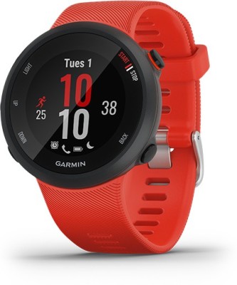 GARMIN Forerunner 45, GPS SmartWatch, Upto 2 Weeks of Battery Life, Garmin Coach Smartwatch(Red Strap, Regular)