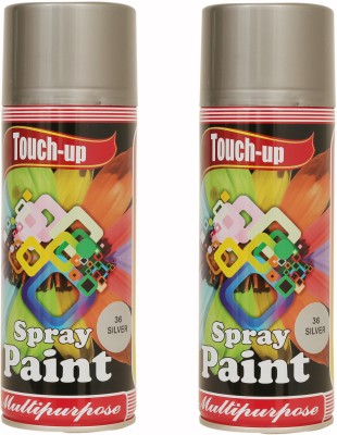 Touch-up Ready-to-Use Aerosol Spray Paint for Car, Bike Silver Spray Paint 400 ml(Pack of 2)