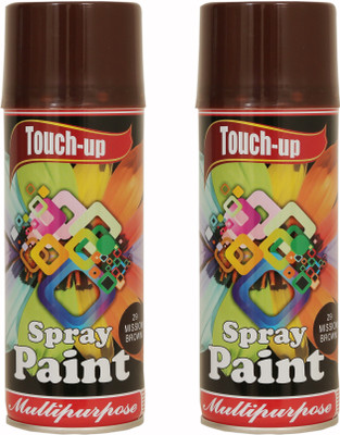 Touch-up Ready-to-Use Aerosol Spray Paint for Car, Bike.. Brown Spray Paint 400 ml(Pack of 2)