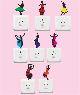 StickerYard 25.4 cm Dancing Art Switch Stickers Self Adhesive Sticker(Pack of 8)