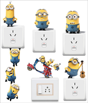 StickerYard 25.4 cm Cute funny Minions Switch Stickers Self Adhesive Sticker(Pack of 5)