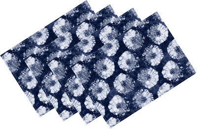 OASIS Rectangular Pack of 4 Table Placemat(Blue, Cotton)