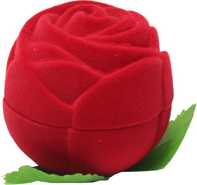 Klowage Velvet Red Rose Jewellery Ring Box Single Box Without Ring box Vanity Box(Red)