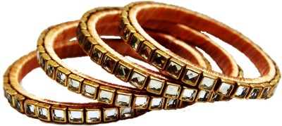 Aafreen-A genuine range Stone, Dori, Plastic Zircon Gold-plated Bangle Set(Pack of 4)