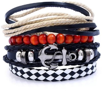 University Trendz Leather Bracelet Set(Pack of 4)